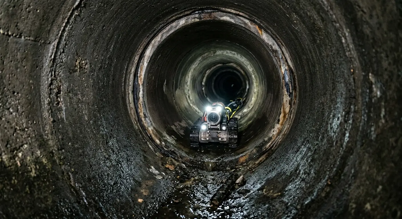 Robotic sewer camera inspecting pipe interior for Drain Snake Service in Nashville